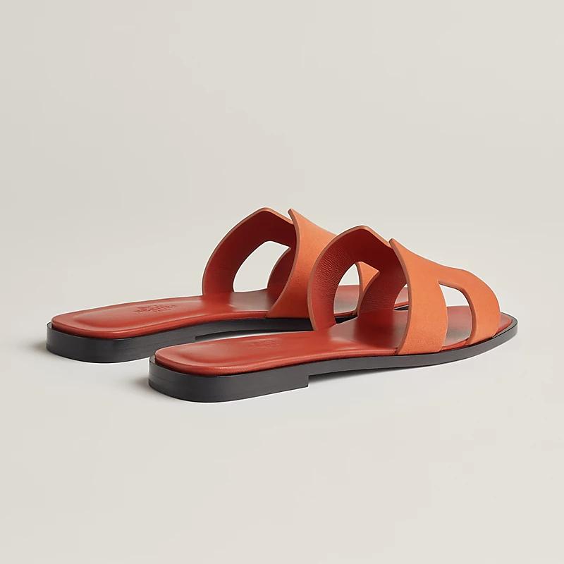 Giày Hermes Oran Sandal Nữ Nâu Cam